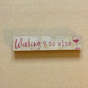 Wood Wine Sign, 7”